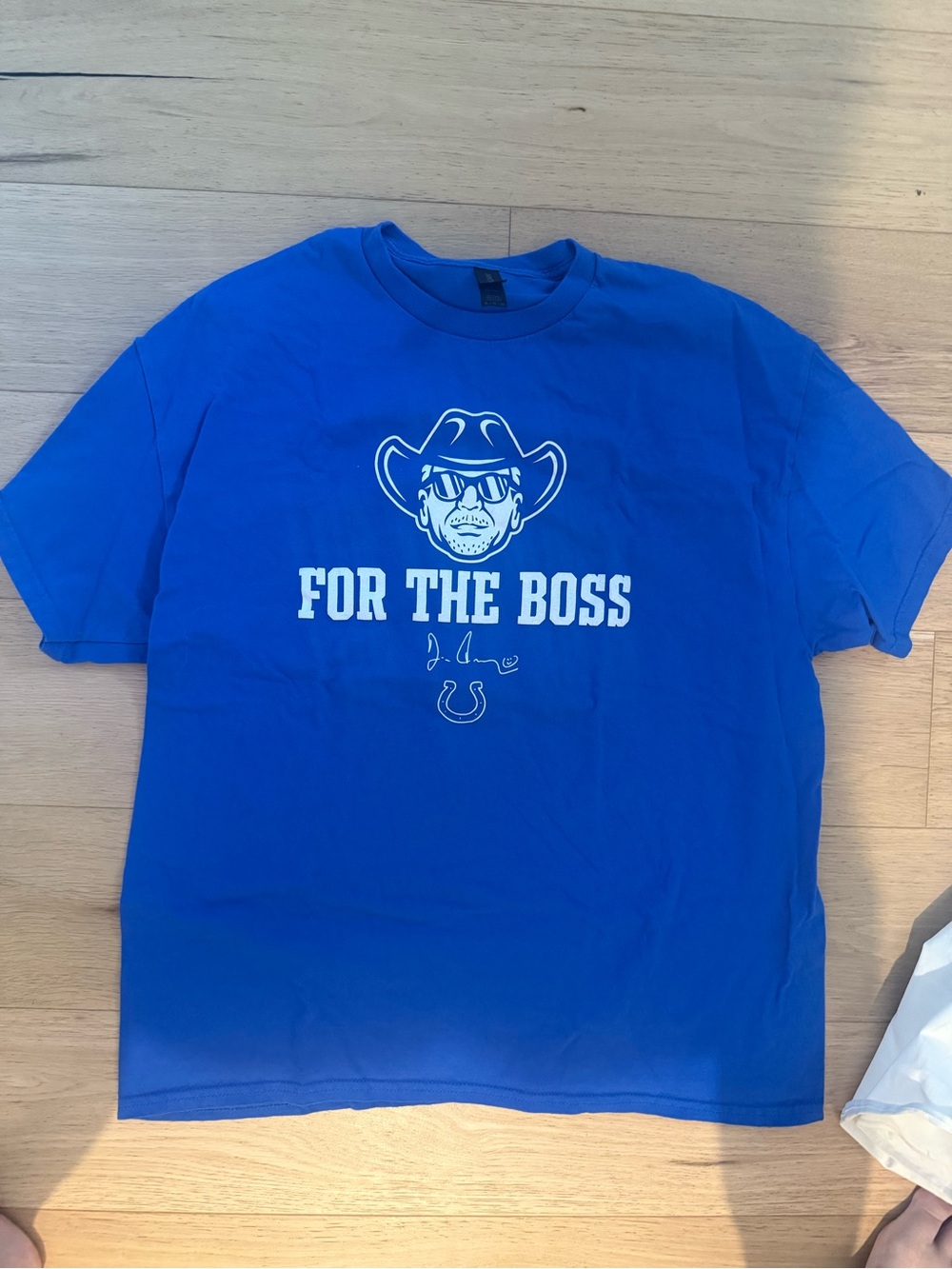 Blue 'For The Boss' Graphic Tee colts xl